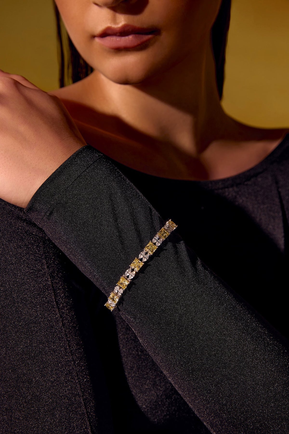 White Rhodium Finish Pink Cubic Zirconia Crystal Tennis Bracelet In Sterling Silver