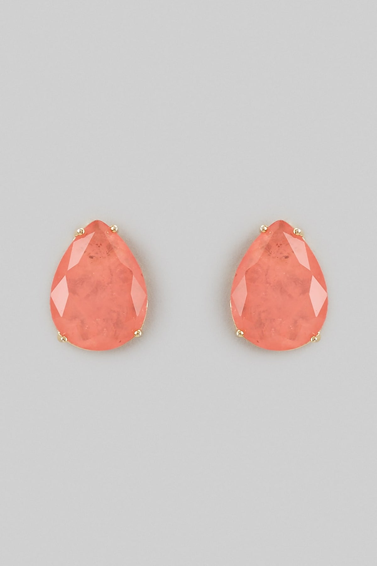 Orange Stud Earrings In Sterling Silver