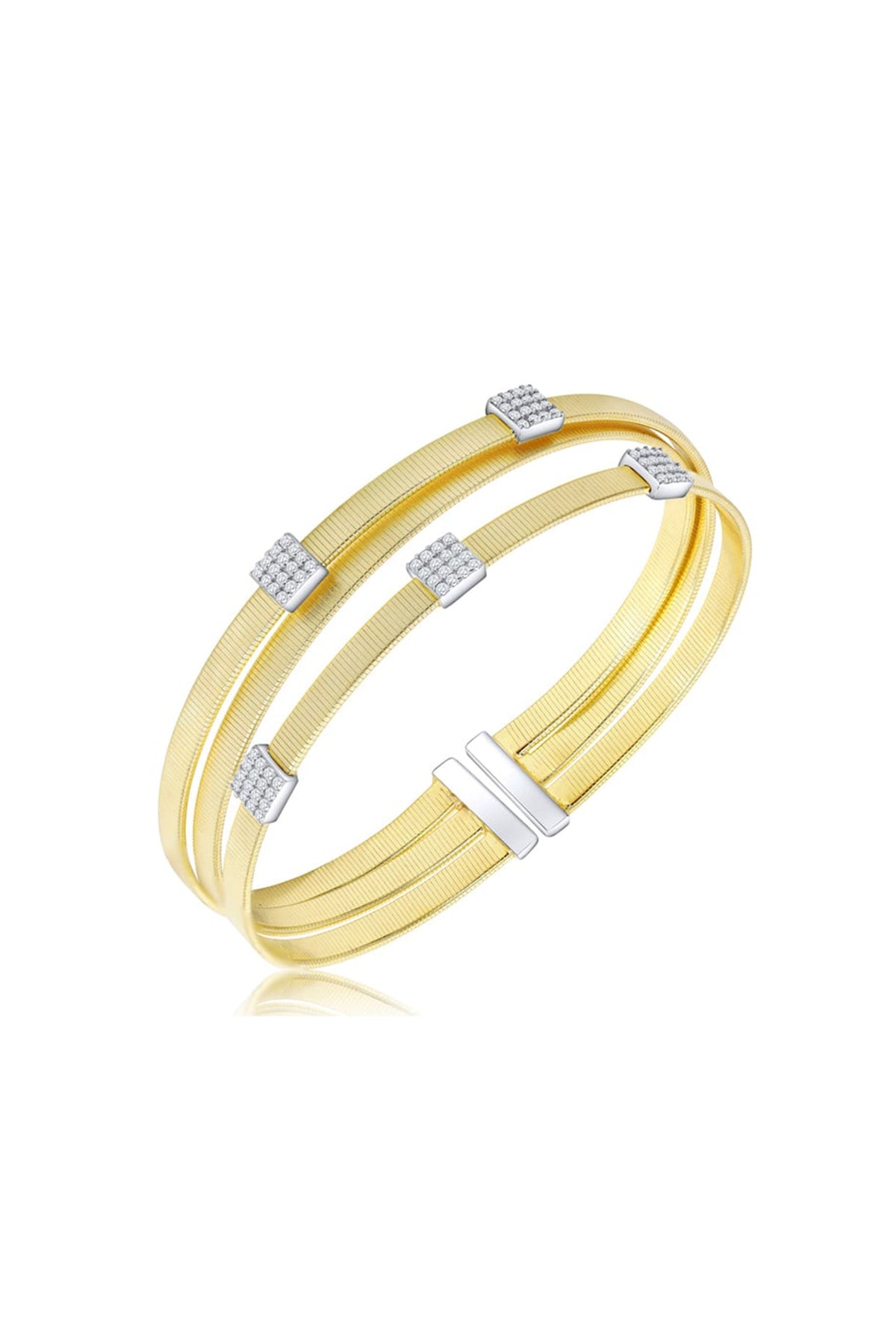 Gold Finish Bracelet In Sterling Silver