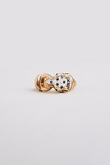 Gold Finish Ring In Sterling Silver