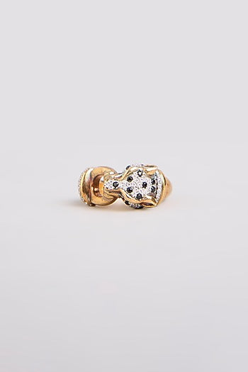 Gold Finish Ring In Sterling Silver