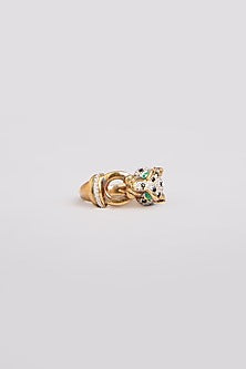 Gold Finish Ring In Sterling Silver