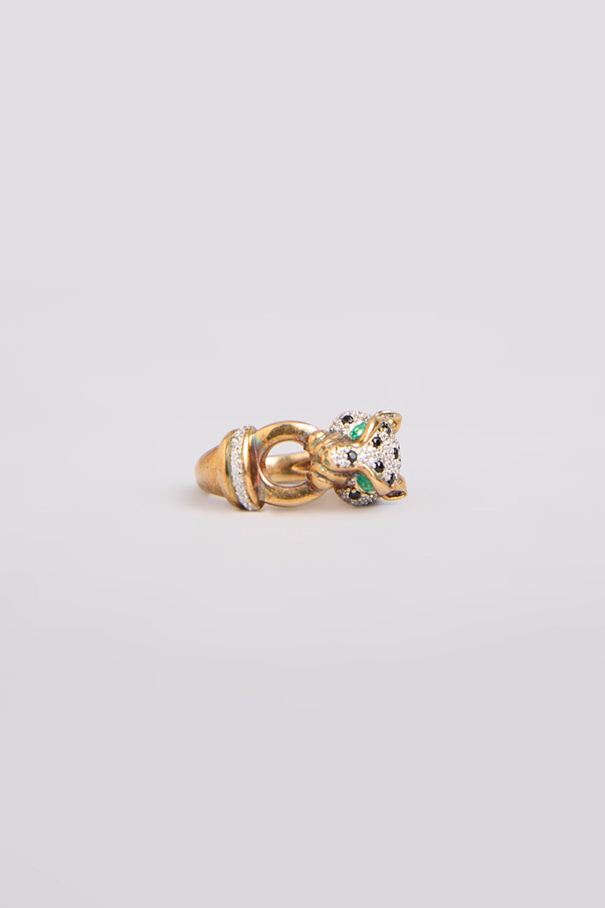 Gold Finish Ring In Sterling Silver