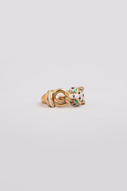 Gold Finish Ring In Sterling Silver