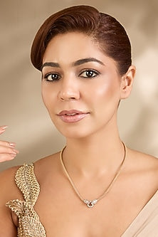 Gold Finish Necklace In Sterling Silver