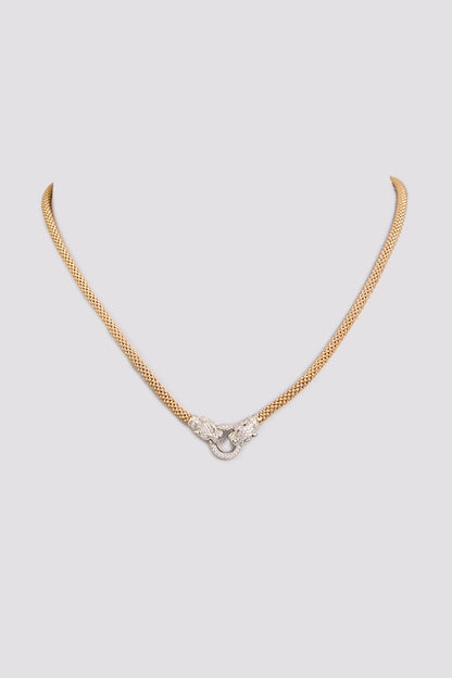 Gold Finish Necklace In Sterling Silver