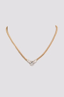 Gold Finish Necklace In Sterling Silver