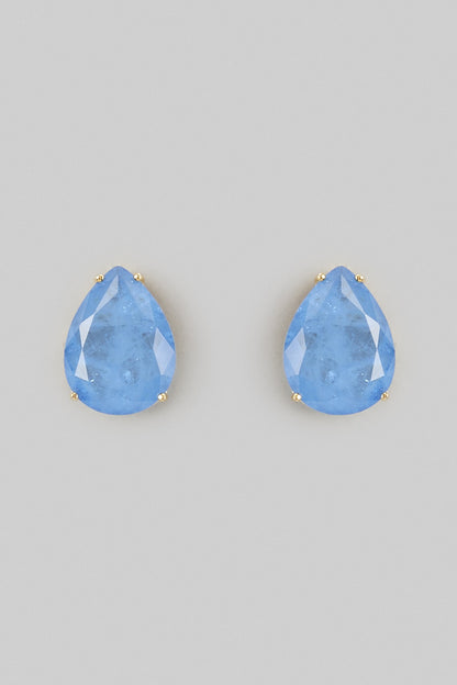 Blue Stud Earrings In Sterling Silver