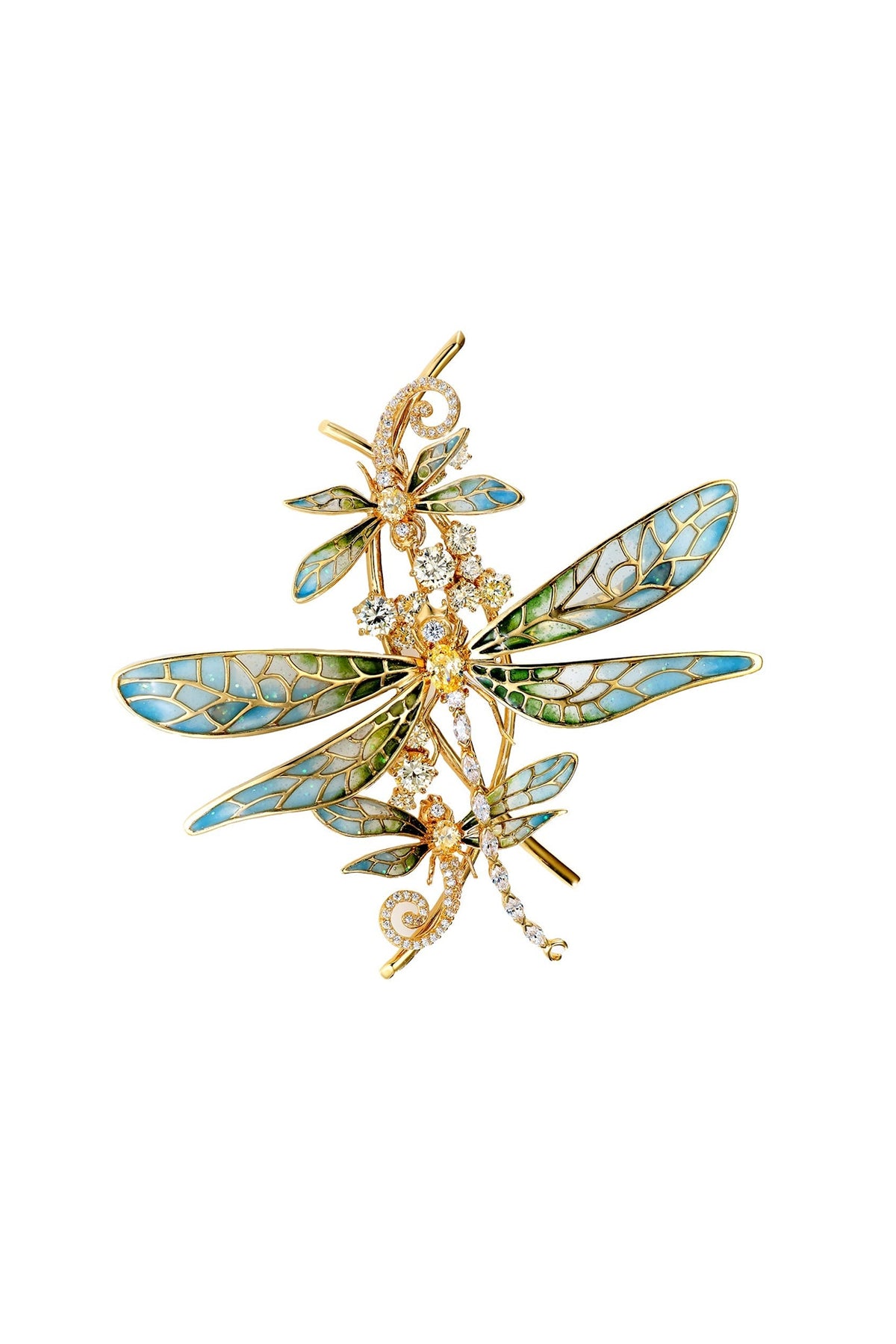 Gold Finish Brooch In Sterling Silver