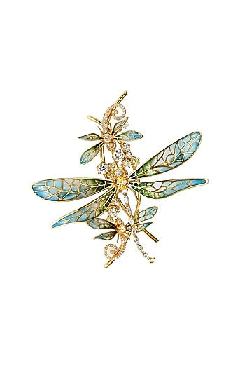 Gold Finish Brooch In Sterling Silver