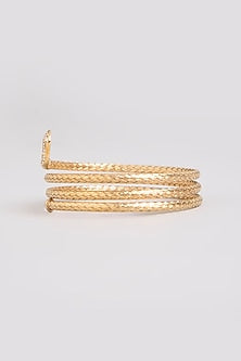 Gold Finish Bangle In Sterling Silver