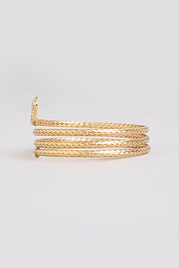 Gold Finish Bangle In Sterling Silver
