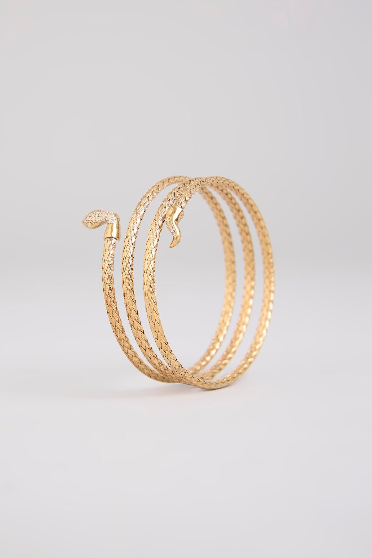 Gold Finish Bangle In Sterling Silver