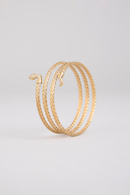 Gold Finish Bangle In Sterling Silver