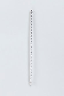 White Finish Solitaire Tennis Bracelet In Sterling Silver