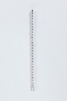 White Finish Solitaire Zirconia Tennis Bracelet In Sterling Silver