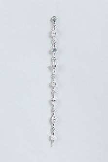 White Finish Zirconia Tennis Bracelet In Sterling Silver