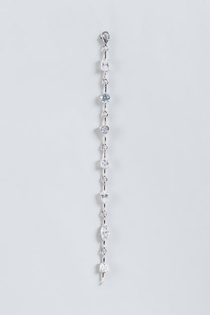White Finish Zirconia Tennis Bracelet In Sterling Silver