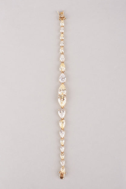 Gold Plated Tennis Bracelet In Sterling Silver