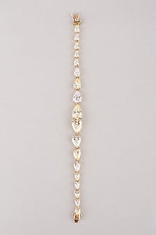 Gold Plated Tennis Bracelet In Sterling Silver