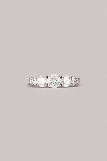 White Finish Round Ring In Sterling Silver