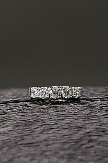 White Finish Band In Sterling Silver