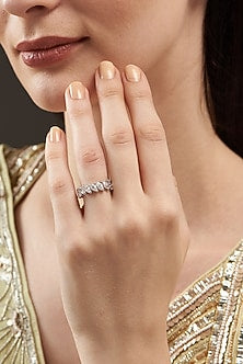 White Finish Eternity Band In Sterling Silver
