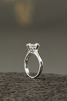 White Finish Ring In Sterling Silver