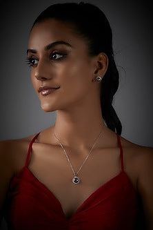 White Finish Grey Pearl Pendant Necklace In Sterling Silver
