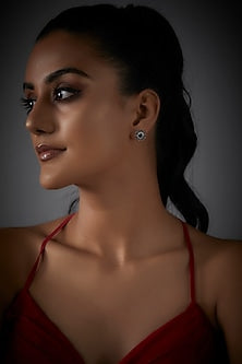 White Finish Swarovski Stud Earrings In Sterling Silver