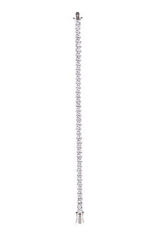 White Finish Tennis Bracelet In Sterling Silver