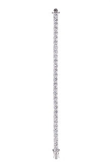 White Finish Tennis Bracelet With Zircons In Sterling Silver