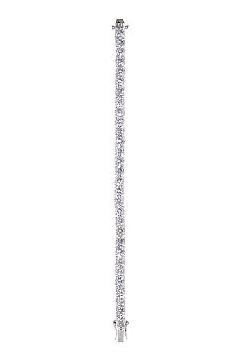 White Finish Tennis Bracelet With Zircons In Sterling Silver