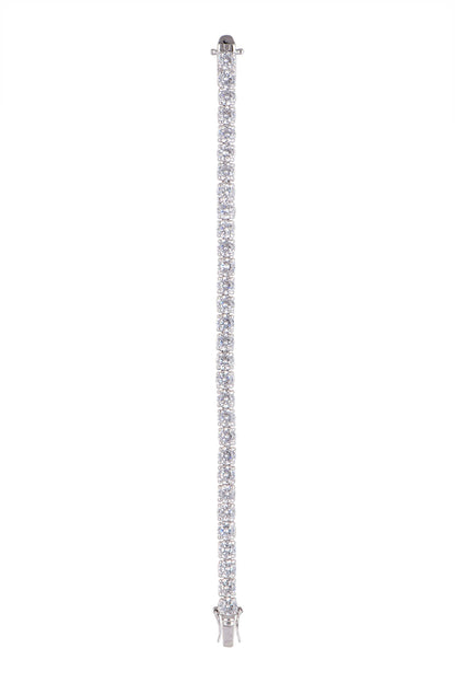 White Finish Tennis Bracelet With Zircons In Sterling Silver