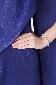 White Finish Tennis Bracelet With Zircons In Sterling Silver