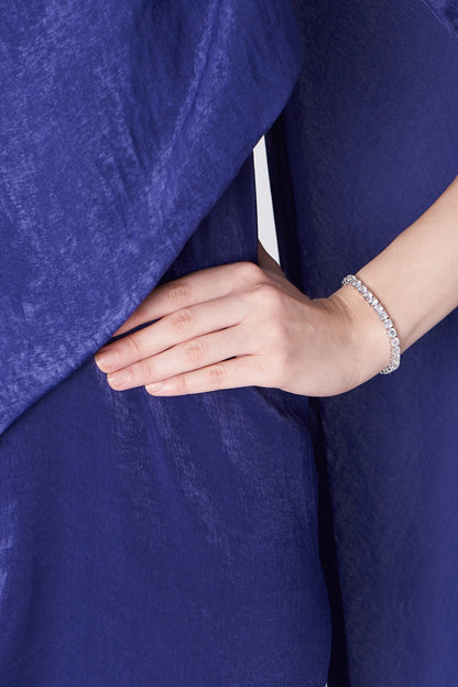 White Finish Tennis Bracelet With Zircons In Sterling Silver