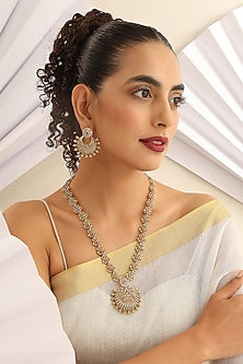 Gold Finish Handcrafted Temple Long Necklace Set