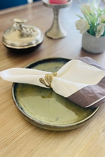 Brass Stainless Steel Napkin Rings (Set of 4)