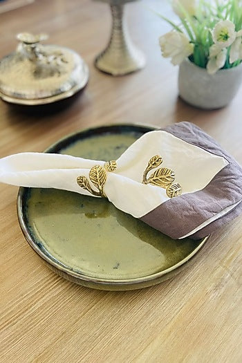 Brass Stainless Steel Napkin Rings (Set of 4)