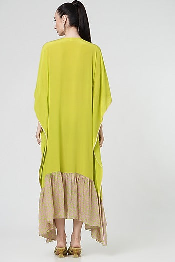Spring Green Embroidered Kaftan