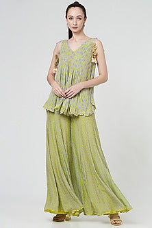 Spring Green Printed Sharara Set