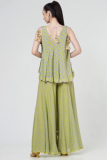Spring Green Printed Sharara Set