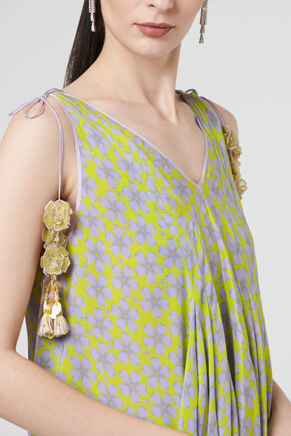 Spring Green Printed Sharara Set