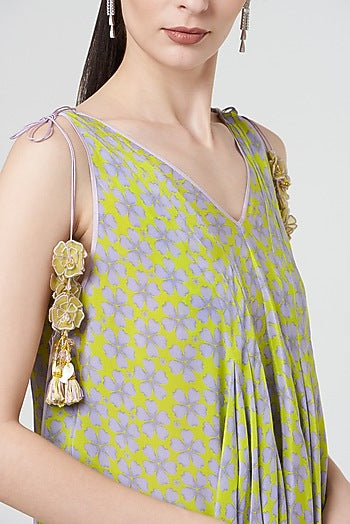 Spring Green Printed Sharara Set