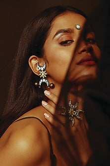 Gold & Silver Hand Embroidered Mini Stud Earrings