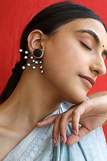 Black Avant Garde Stud Earrings