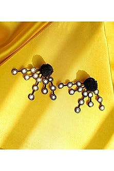Black Avant Garde Stud Earrings