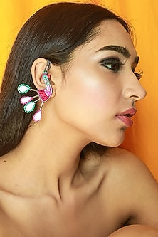 Multi-Colored Embroidered Dangler Earrings