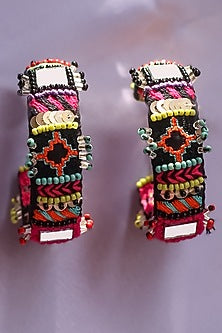 Multi-Colored Hand-Embroidered Earrings