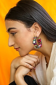Multi-Colored Hand-Embroidered Earrings